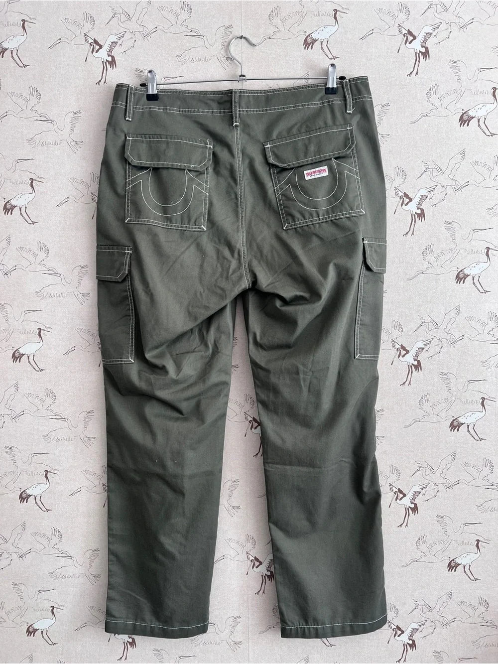 True religion mens cargo pants green